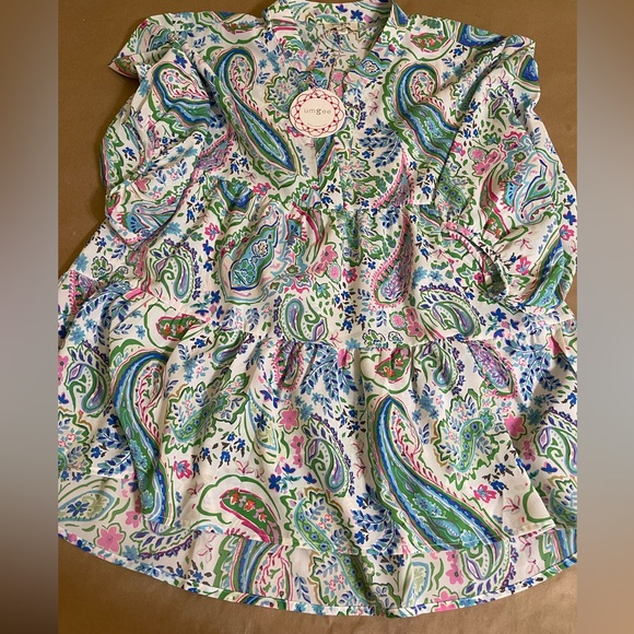 NWT Umgee Paisley Green Tiered Top | Small - Picture 5 of 5